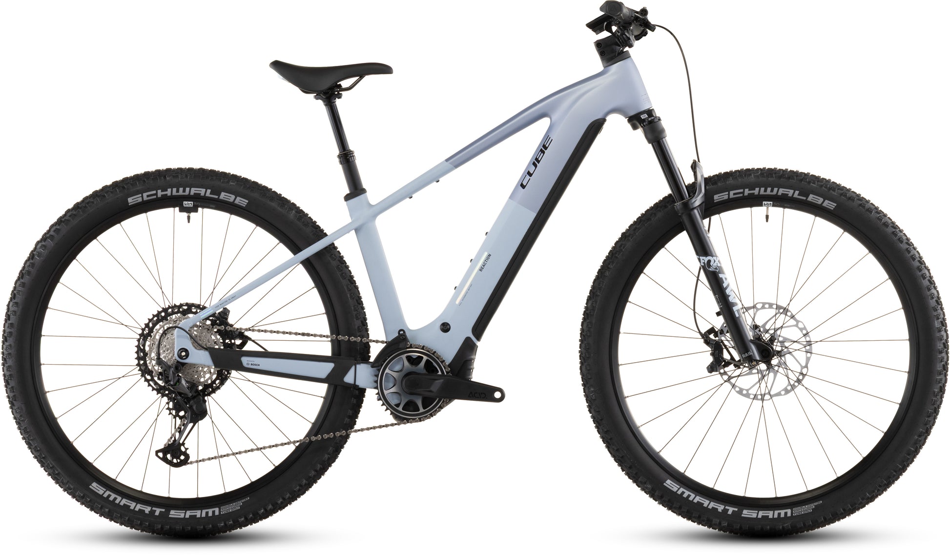 Produktbild: Cube Reaction Hybrid SLX 800 gauzegrey´n´iceblue, Seitenansicht (weißer Hintergrund)