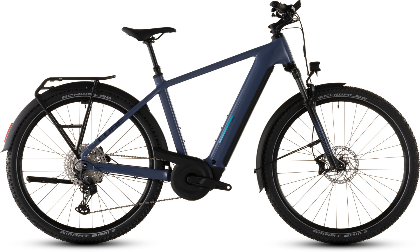 Produktbild: Cube Nuride Hybrid EXC 800 jeansblue´n´blue, Seitenansicht (weißer Hintergrund)