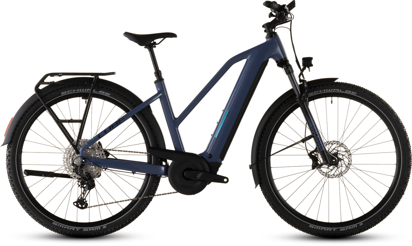 Produktbild: Cube Nuride Hybrid EXC 800 jeansblue´n´blue, Seitenansicht (weißer Hintergrund)