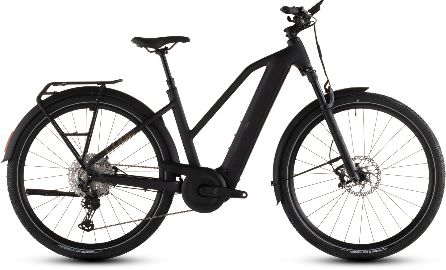 Produktbild: Cube Nuride Hybrid SLX 800 black´n´gold, Seitenansicht (weißer Hintergrund)