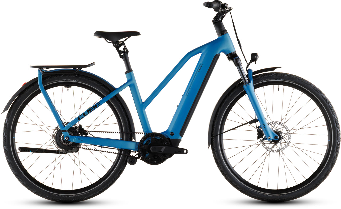 Produktbild: Cube Kathmandu Hybrid Comfort Pro 800 azure´n´black, Seitenansicht (weißer Hintergrund)