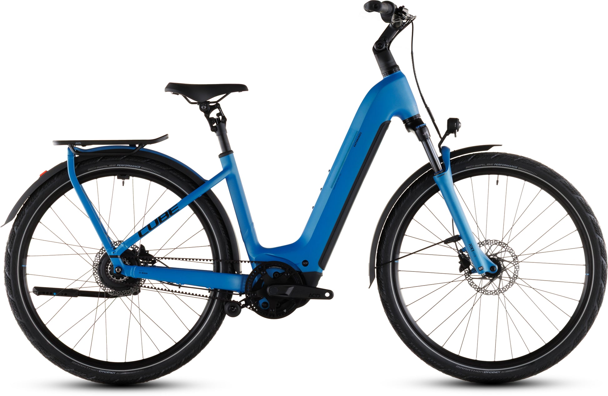 Produktbild: Cube Kathmandu Hybrid Comfort Pro 800 azure´n´black, Seitenansicht (weißer Hintergrund)