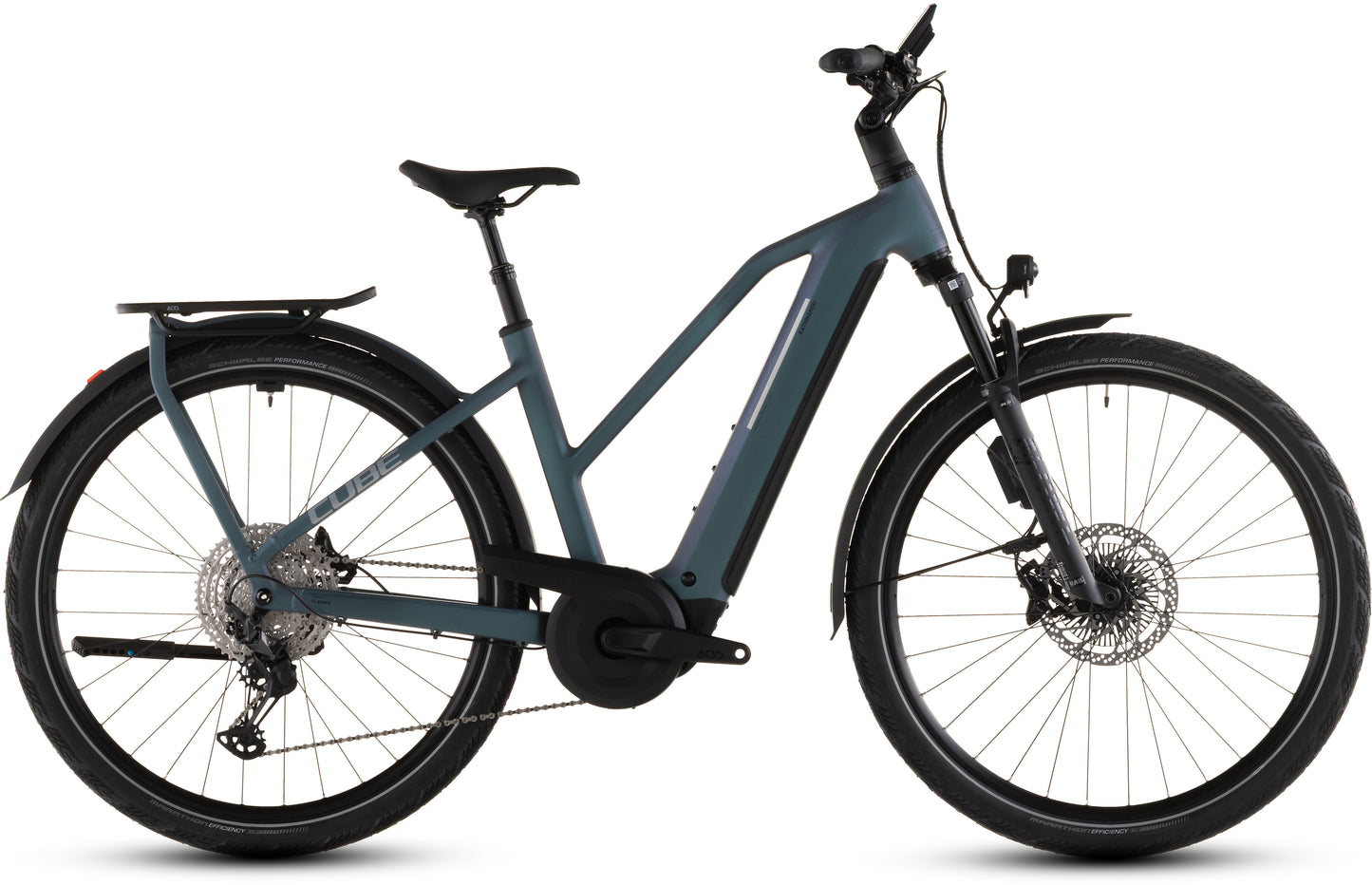 Produktbild: Cube Kathmandu Hybrid EXC 800 smaragdgrey´n´prism, Seitenansicht (weißer Hintergrund)