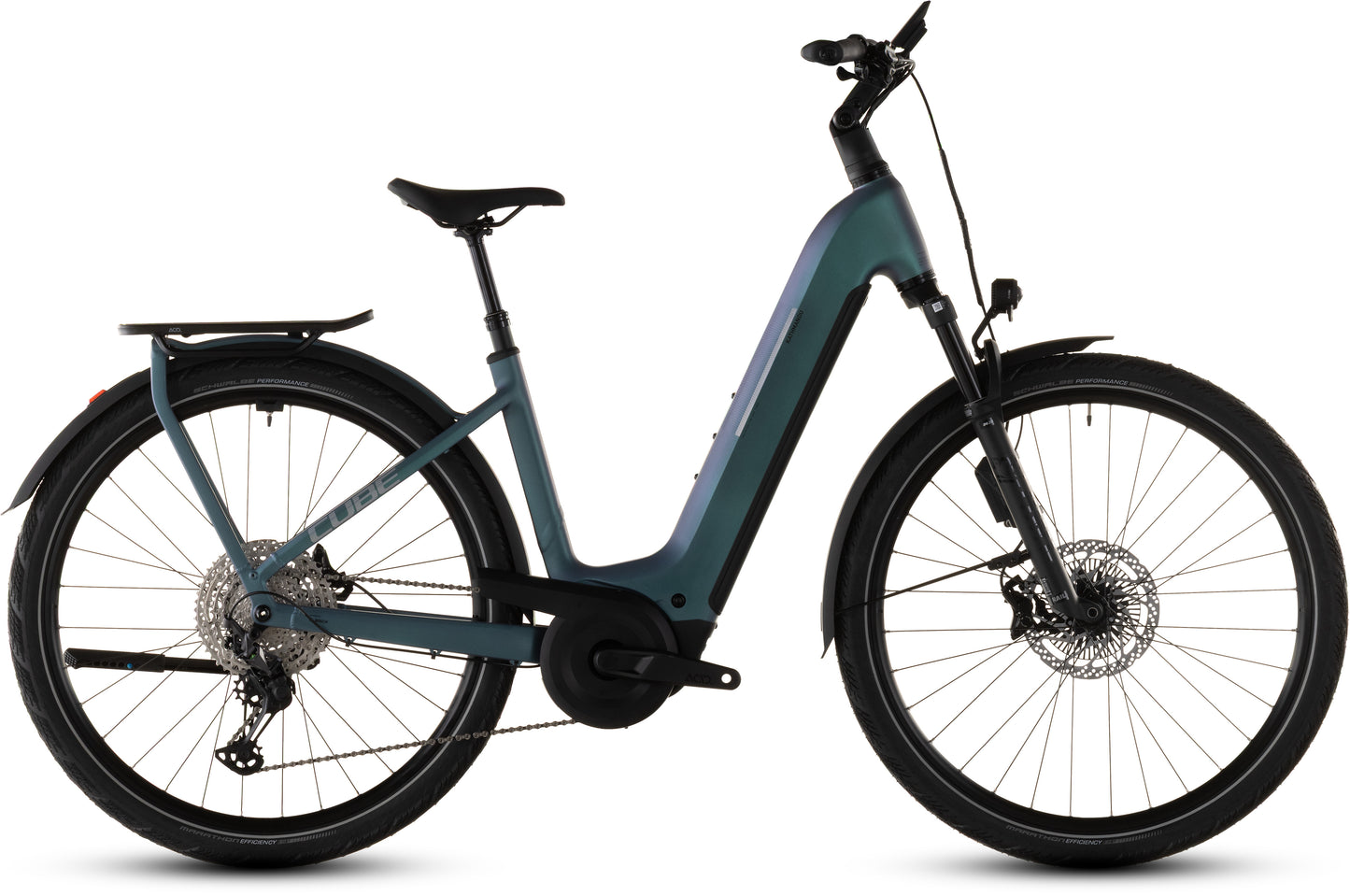 Produktbild: Cube Kathmandu Hybrid EXC 800 smaragdgrey´n´prism, Seitenansicht (weißer Hintergrund)