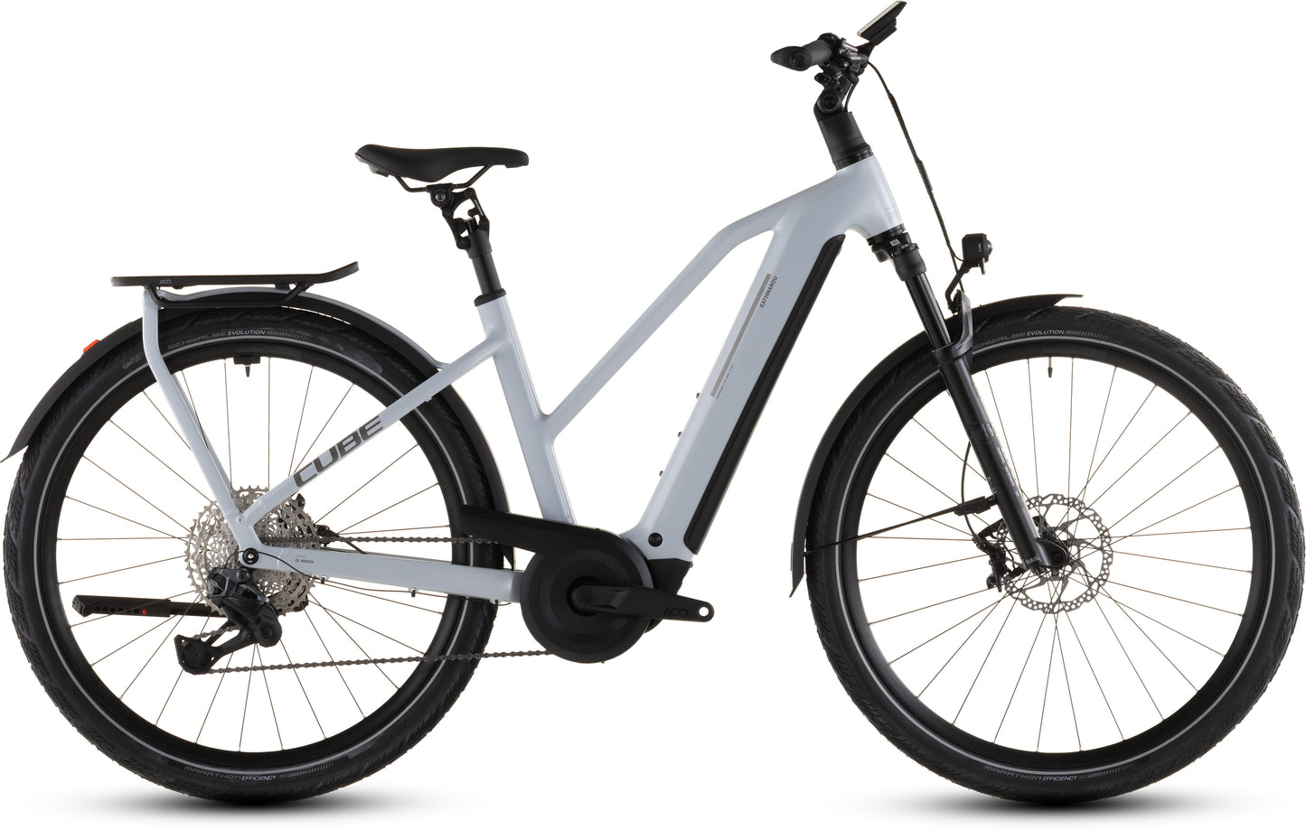 Produktbild: Cube Kathmandu Hybrid SLX 800 foggrey´n´grey, Seitenansicht (weißer Hintergrund)