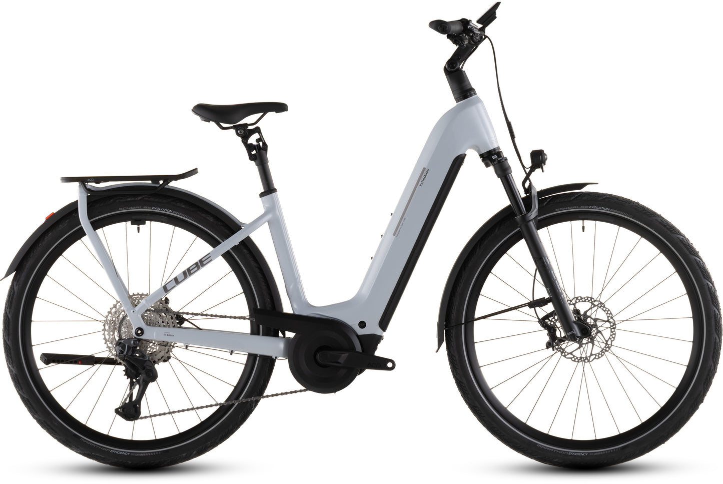 Produktbild: Cube Kathmandu Hybrid SLX 800 foggrey´n´grey, Seitenansicht (weißer Hintergrund)
