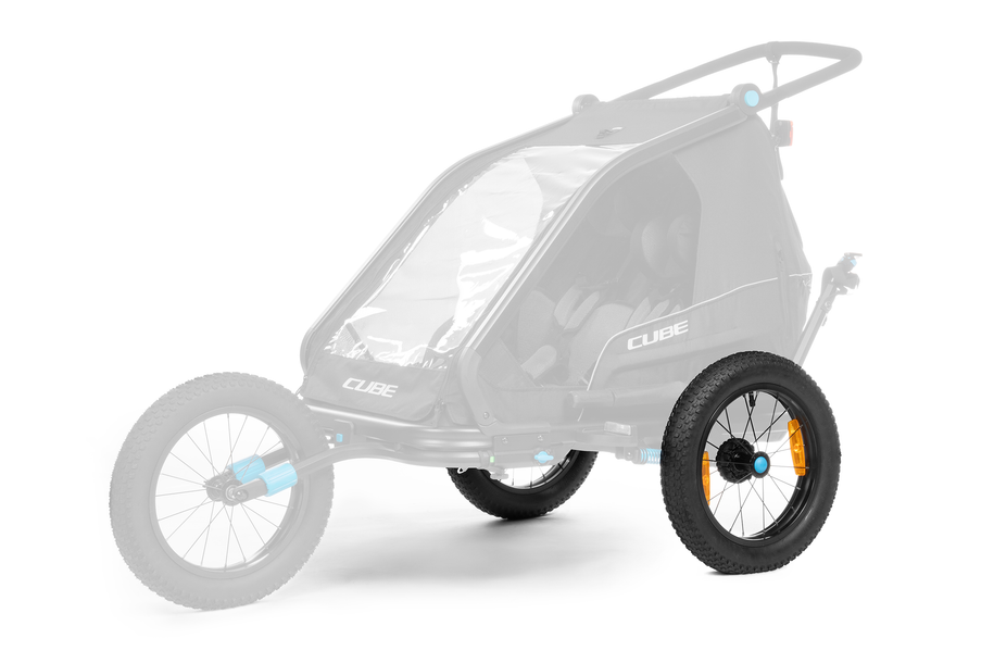 CUBE Fat Wheels hinten für Kinder Fahrradanhänger Double