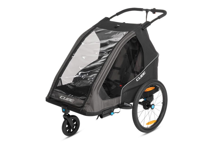 CUBE Kinderanhänger Double PURE – Fahrradanhänger 2 Kinder