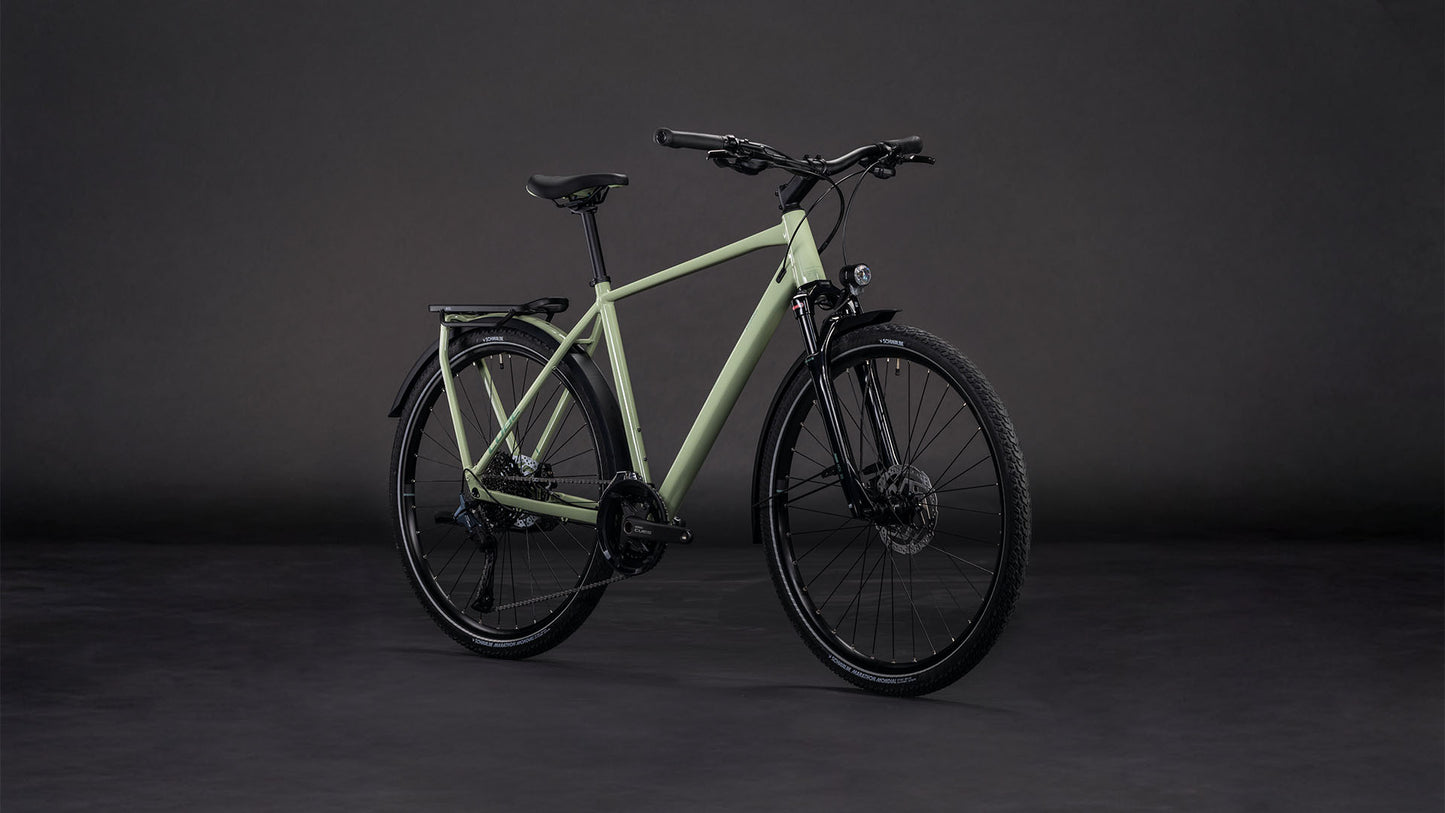 Produktbild: Cube Kathmandu EXC pea´n´grey, Schrägansicht (schwarzer Hintergrund)