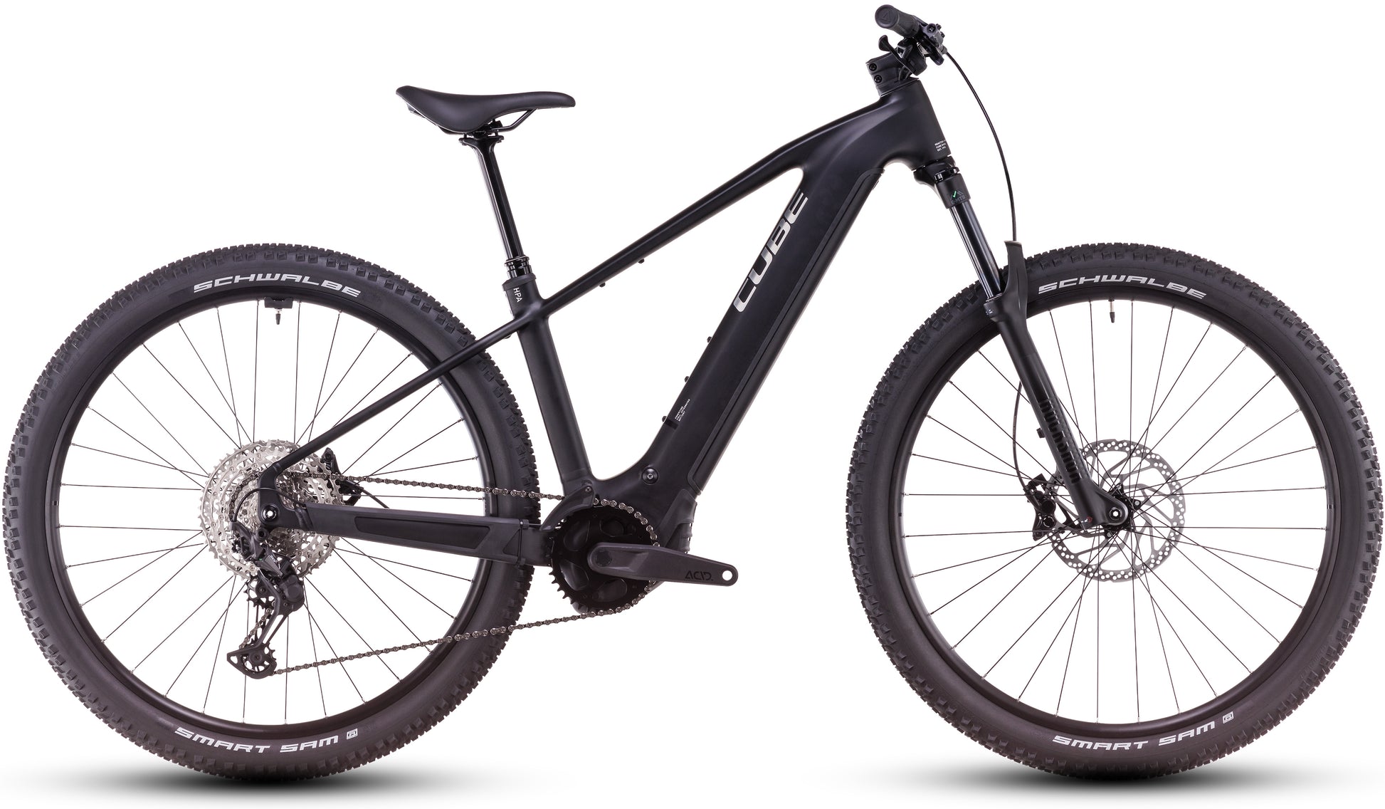 Produktbild: Cube Reaction Hybrid Race 800 black´n´metal, Seitenansicht (weißer Hintergrund)