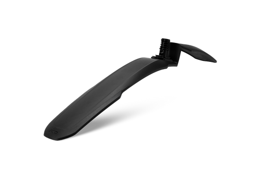 Das ACID Steckschutzblech VANE PRO 27,5-29" vorne schwarz ist ein schwarzes Kunststoff-Vorderradschutzblech mit verstellbarer Halterung, erhältlich im CUBE Store Göttingen, Niedersachsen. Es wird oberhalb des Rades angebracht und schützt den Fahrer vor Schlamm und Wasser.