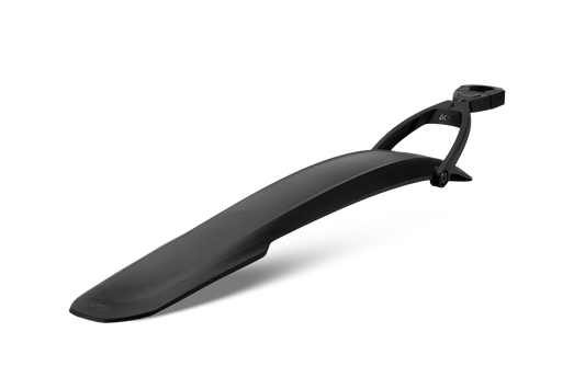 Das ACID Steckschutzblech VANE PRO 27,5-29" CLICK hinten schwarz ist ein schwarzes Kunststoff-Hinterradschutzblech mit verstellbarer Halterung zum Schutz vor Schlamm und Wasserspritzern, erhältlich im CUBE Store Göttingen.