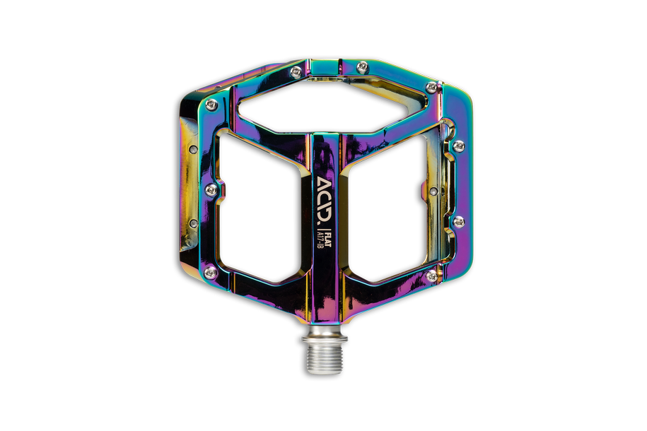 acid flat pedale ACID FLAT A17-IB – MTB Pedale Aluminium, CNC, Oil Slick