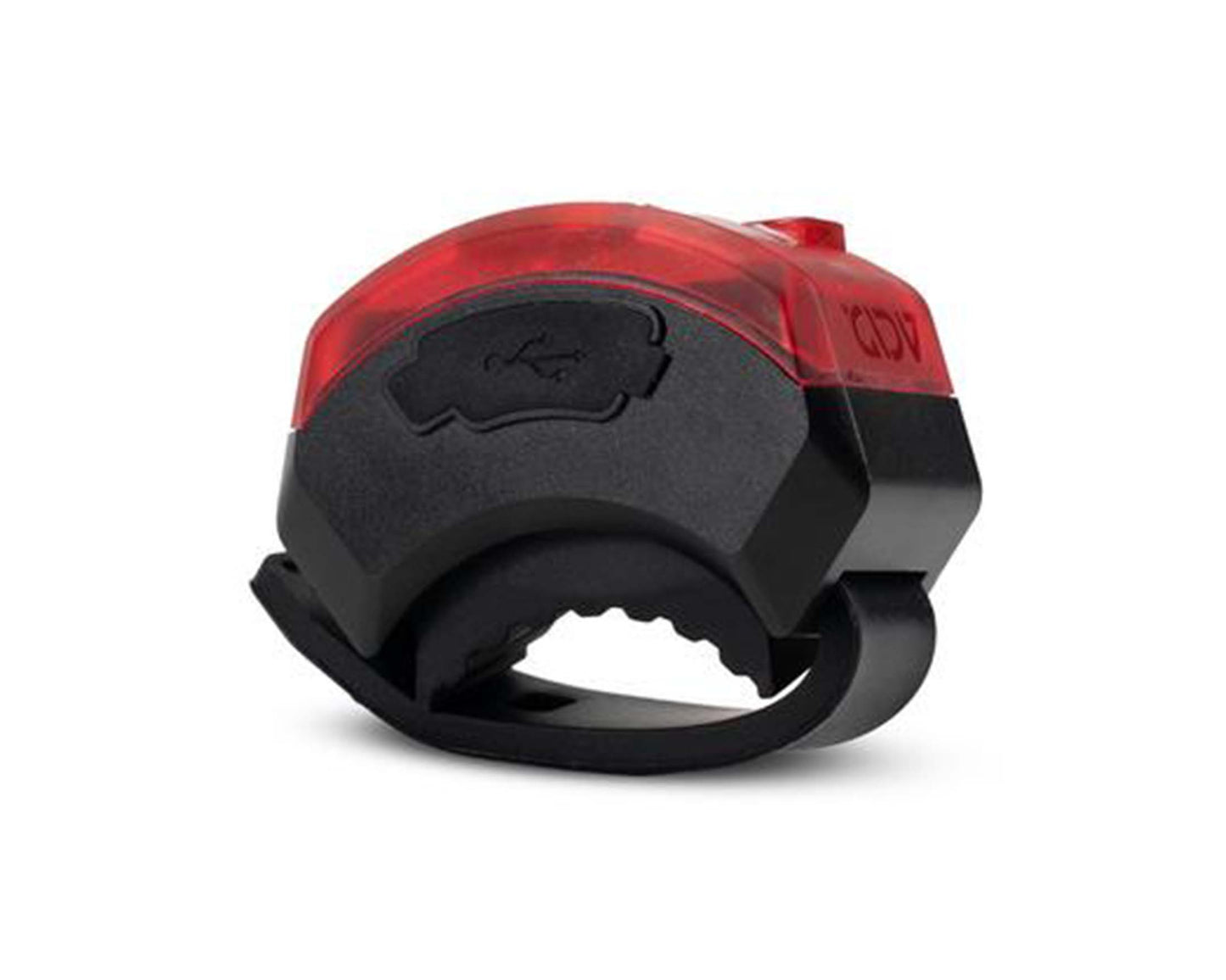 Das ACID Rücklicht PRO EVOLUTION ist ein kompaktes schwarz-rotes Rücklicht von ACID mit USB-C-Ladefunktion und einem verstellbaren Riemen zur einfachen Befestigung.