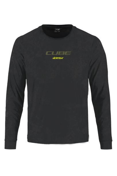 CUBE VERTEX Rundhalstrikot FLOW langarm black S