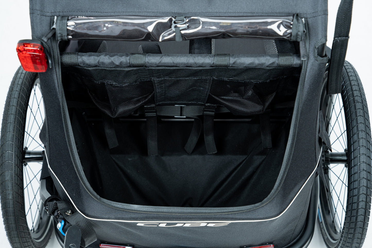 CUBE Kinder Fahrradanhänger Double CMPT black