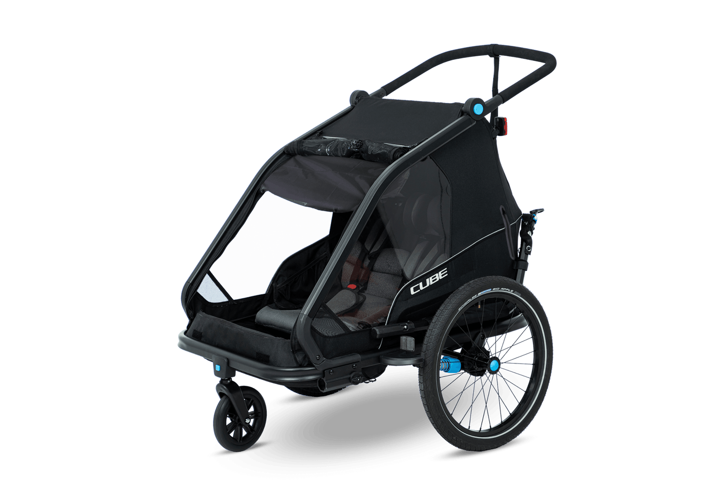 CUBE Kinder Fahrradanhänger Double CMPT black