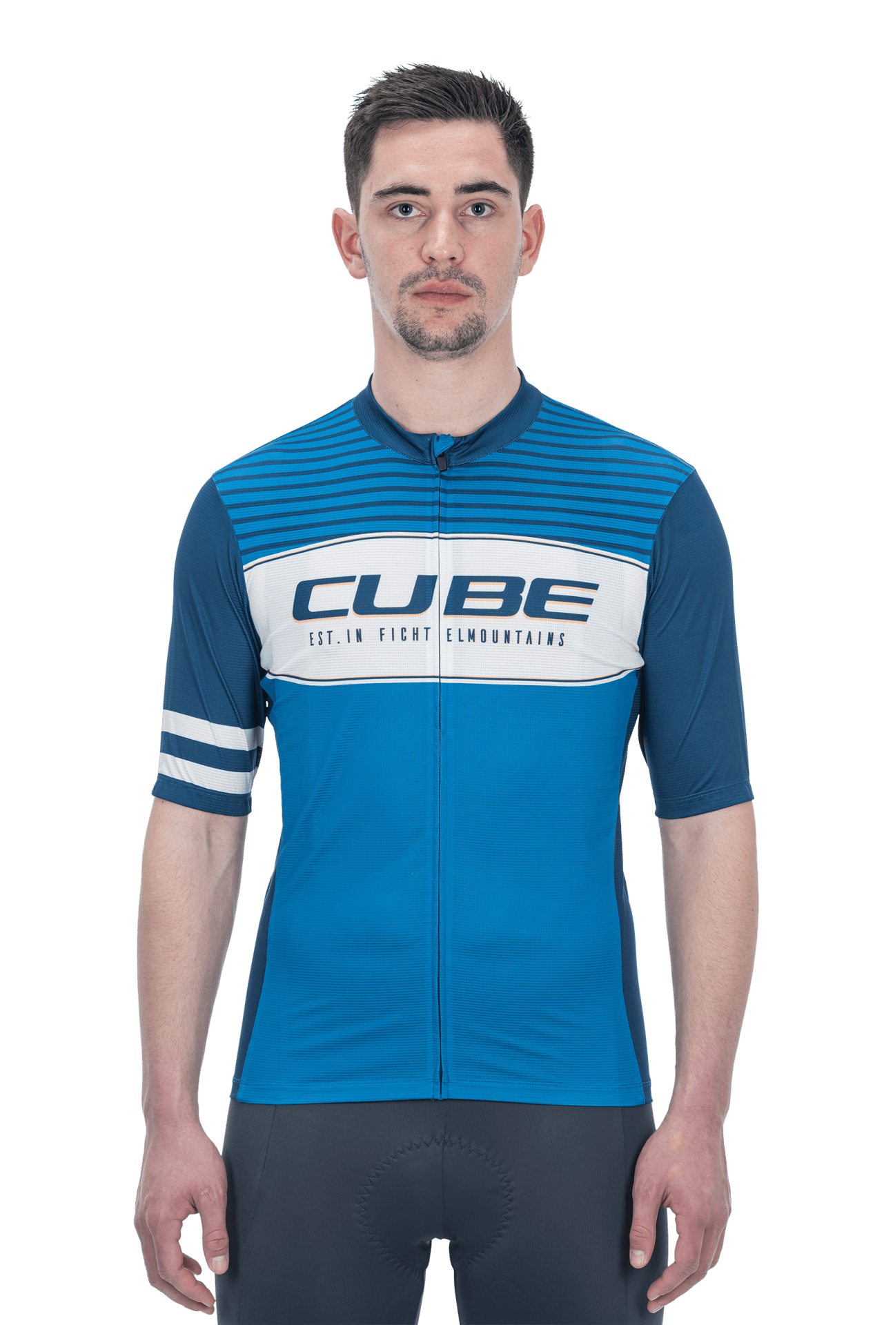 CUBE BLACKLINE Trikot CMPT kurzarm blue´n´white L