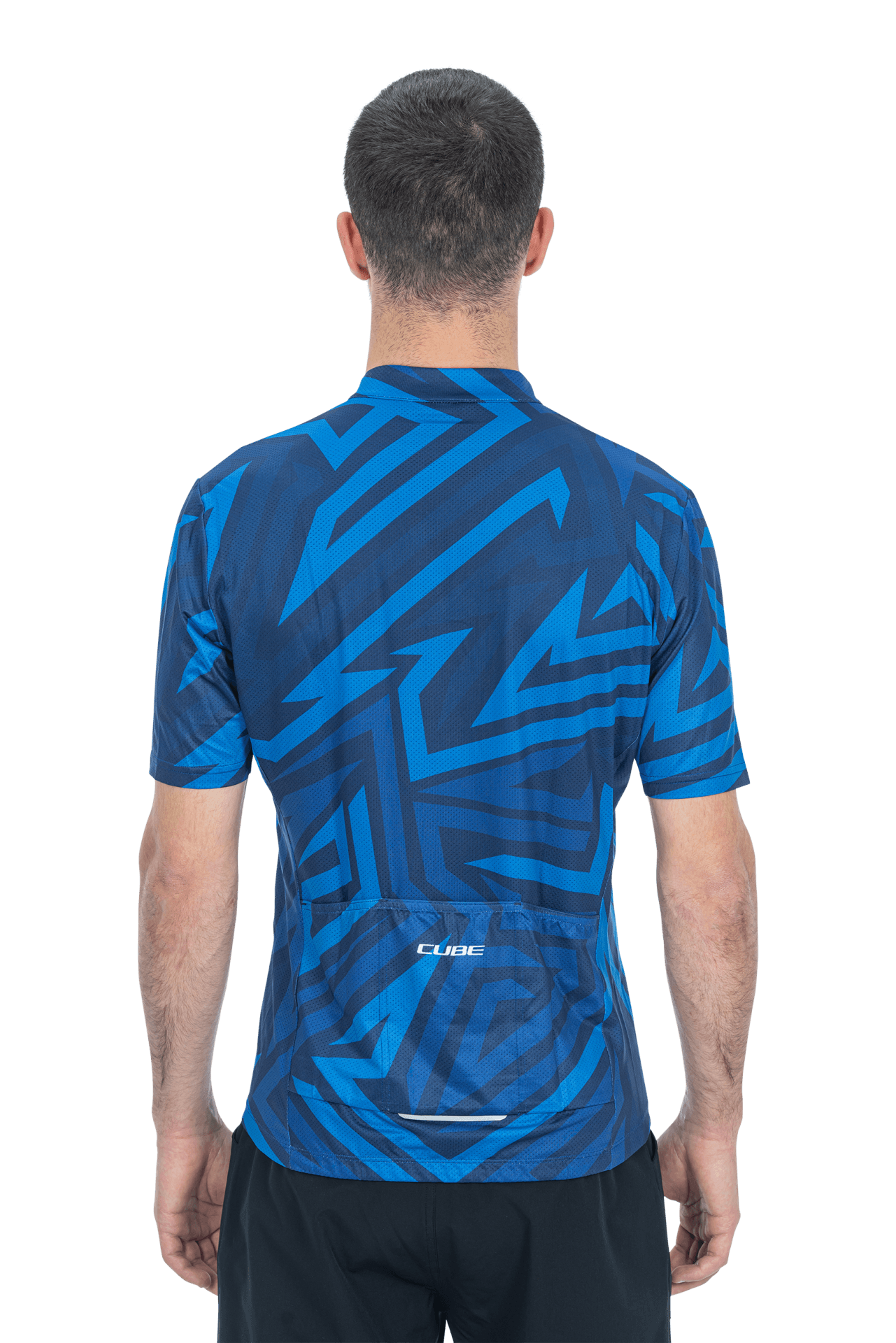 CUBE ATX Trikot Full Zip CMPT kurzarm blue L