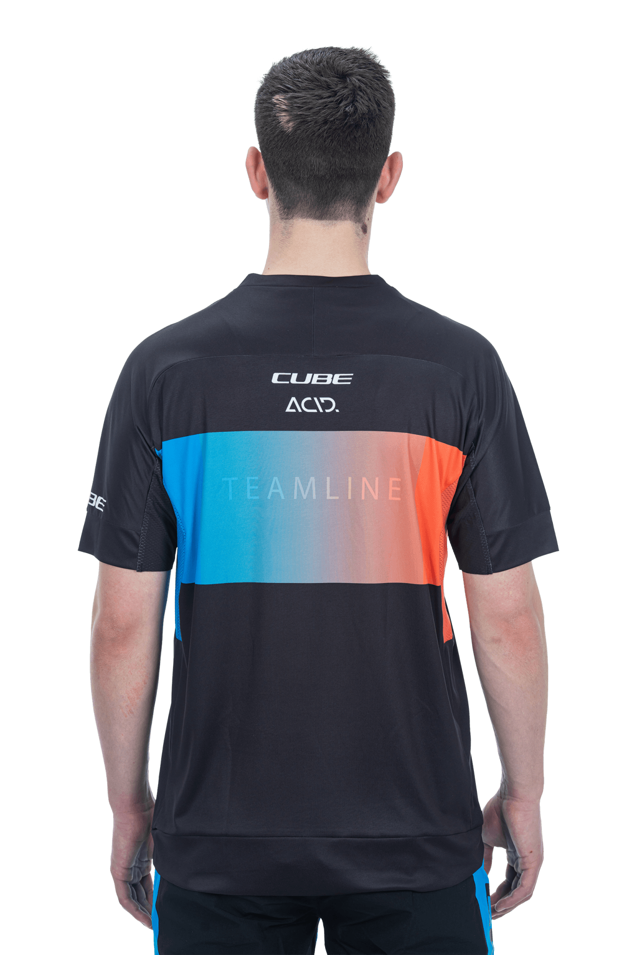 CUBE TEAMLINE Rundhalstrikot kurzarm black´n´blue´n´red L