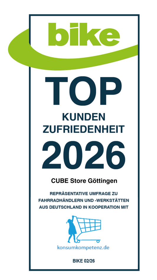Siegel BIKE Top Fahrradhändler und Werkstätten 2026 für den CUBE Store Göttingen