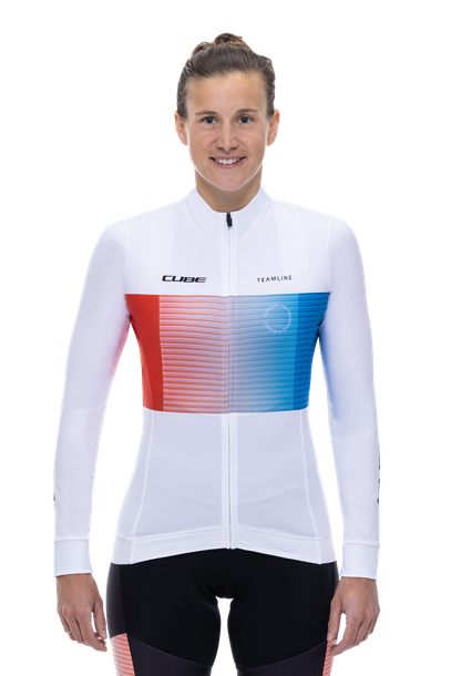 CUBE ROAD/XC WS Trikot langarm white´n´blue´n´red