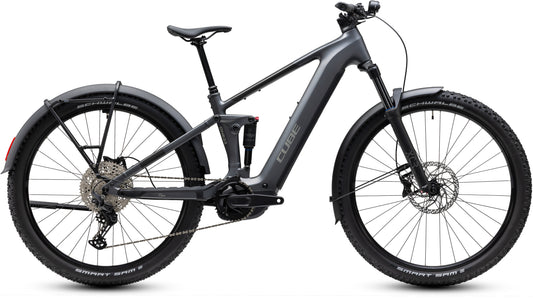 CUBE Stereo Hybrid ONE22 Pro 800 FE E-Mountainbike Fully 2027 in slabgrey und chrome, Seitenansicht