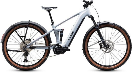 CUBE Stereo Hybrid ONE22 Pro 800 FE E-Mountainbike Fully 2027 in foggrey und sparklerose, Seitenansicht