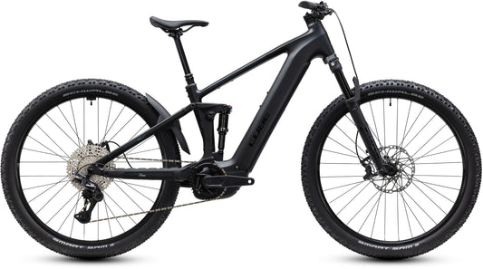 CUBE Stereo Hybrid ONE22 SLX 800 E-Mountainbike Fully 2027 in silverdust und chrome, Seitenansicht