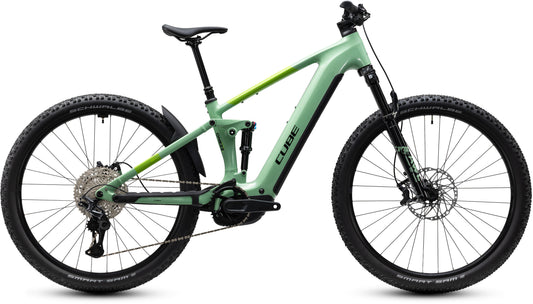 CUBE Stereo Hybrid ONE22 SLX 800 E-Mountainbike Fully 2027 in cactus und black, Seitenansicht