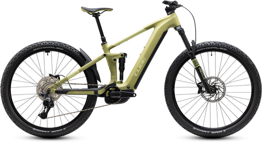 CUBE Stereo Hybrid ONE44 Pro 800 E-Mountainbike Fully 2027 in softwillow und green, Seitenansicht