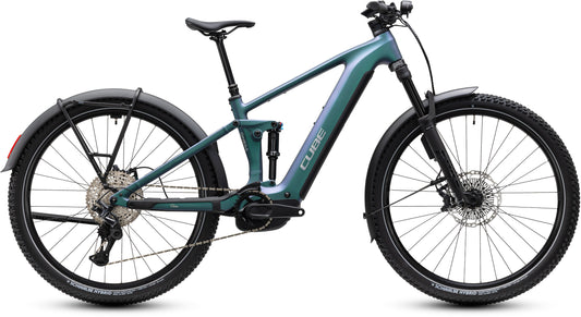 CUBE Stereo Hybrid ONE44 SLX 800 FE E-Mountainbike Fully 2027 in smaragdgrey und chrome, Seitenansicht