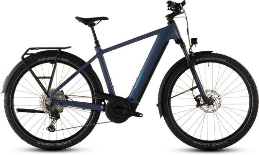 Produktbild: Cube Nuride Hybrid EXC 800 jeansblue´n´blue, Seitenansicht (weißer Hintergrund)