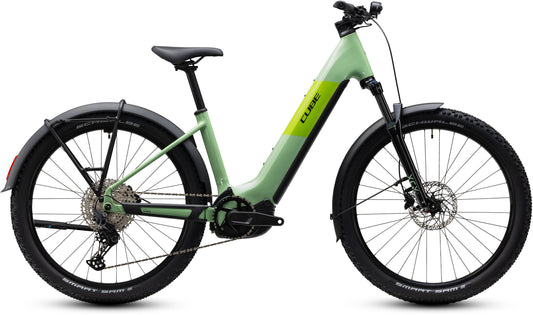 CUBE Reaction Hybrid ONE 720 FE Easy Entry E-Mountainbike Hardtail 2027 in cactus und black, Seitenansicht