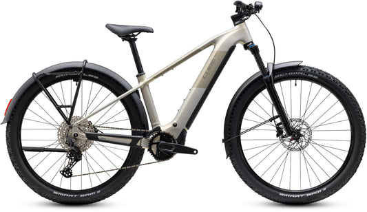 CUBE Reaction Hybrid ONE 720 FE E-Mountainbike Hardtail 2027 in pearlsilver und chrome, Seitenansicht