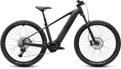 CUBE Reaction Hybrid Pro 800 E-Mountainbike Hardtail 2027 in silverdust und prism, Seitenansicht