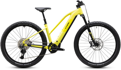 CUBE Reaction Hybrid Race 800 Trapeze E-Mountainbike Hardtail 2027 in bananasplit und black, Seitenansicht
