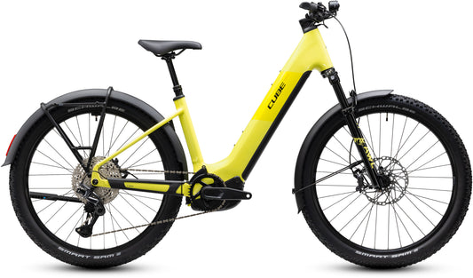 CUBE Reaction Hybrid Race 800 FE Bananasplit N Black Easy Entry E-Mountainbike Hardtail, Seitenansicht