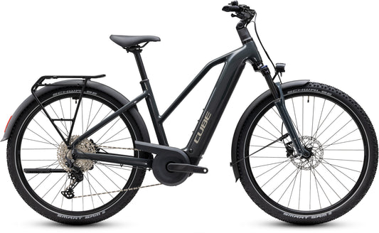 CUBE Nuride Hybrid Performance 720 Trapeze E-Trekkingrad 2027 in shadowgrey und grey, Seitenansicht