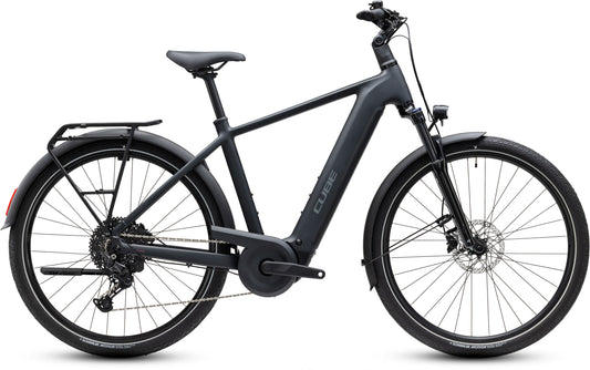 CUBE Touring Hybrid ONE 600 E-Trekkingrad 2027 in grey und coolgrey, Seitenansicht