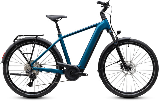 CUBE Touring Hybrid Pro 800 E-Trekkingrad 2027 in electricblue und prizm, Seitenansicht