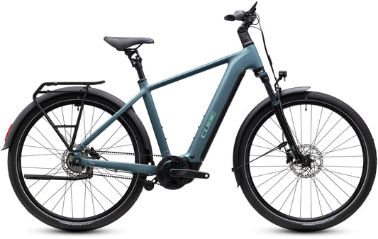 CUBE Touring Hybrid Deluxe SLX 800 E-Trekkingrad 2027 in greengranit und green, Seitenansicht