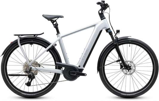 CUBE Kathmandu Hybrid ONE 800 E-Trekkingrad 2027 in silverstar und reflex, Seitenansicht