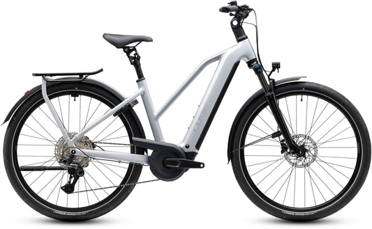CUBE Kathmandu Hybrid ONE 800 Trapeze E-Trekkingrad 2027 in silverstar und reflex, Seitenansicht