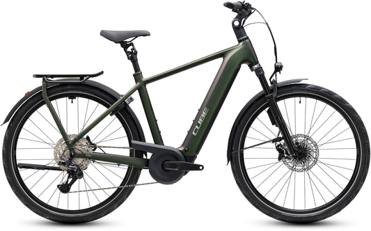 CUBE Kathmandu Hybrid EXC 800 E-Trekkingrad 2027 in stellar und chrome, Seitenansicht