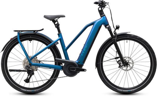 CUBE Kathmandu Hybrid SLX 800 Trapeze E-Trekkingrad 2027 in nebula und prizm, Seitenansicht