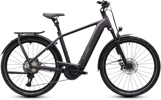 CUBE Kathmandu Hybrid SLT 800 E-Trekkingrad 2027 in mysticgraphite und reflex, Seitenansicht