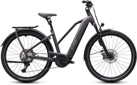 CUBE Kathmandu Hybrid SLT 800 Trapeze E-Trekkingrad 2027 in mysticgraphite und reflex, Seitenansicht