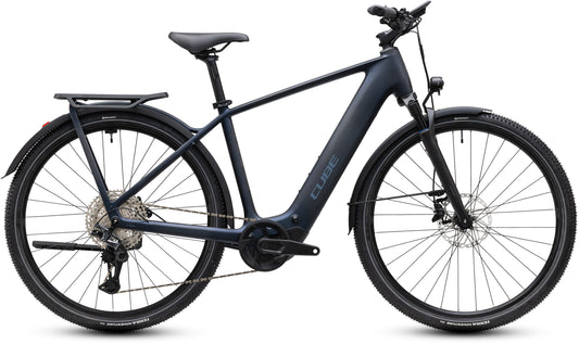 CUBE Kathmandu Hybrid C:62 Pro 400x E-Trekkingrad 2027 in liquidsteel und prizm, Seitenansicht