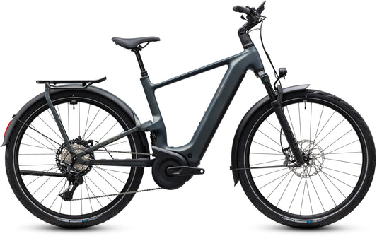 CUBE Kathmandu Hybrid ONE11 HPC SLX 800 E-Trekkingrad 2027 in sagebrushgreen und chrome, Seitenansicht